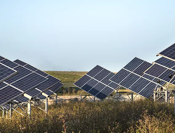 Sistemi fotovoltaici in un campo
